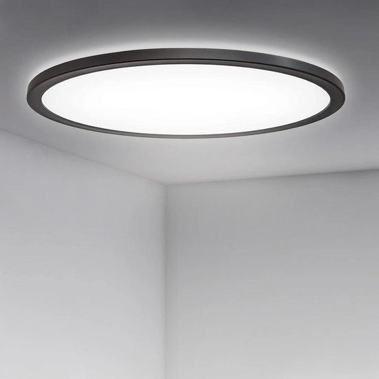 Lampada plafonaria LED ultradensa 18 W 2200 lm 4000 K bianco neutro - impermeabile IP44 - adatta per bagno e soggiorno - 29 cm x 25 cm