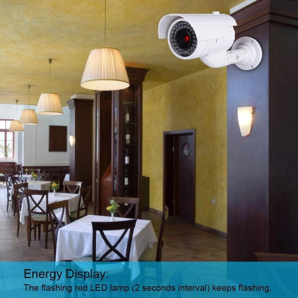Trade Shop - Telecamera Finta Dummy Con Led Ir Lampeggiante Camera Videosorveglianza Staffa -