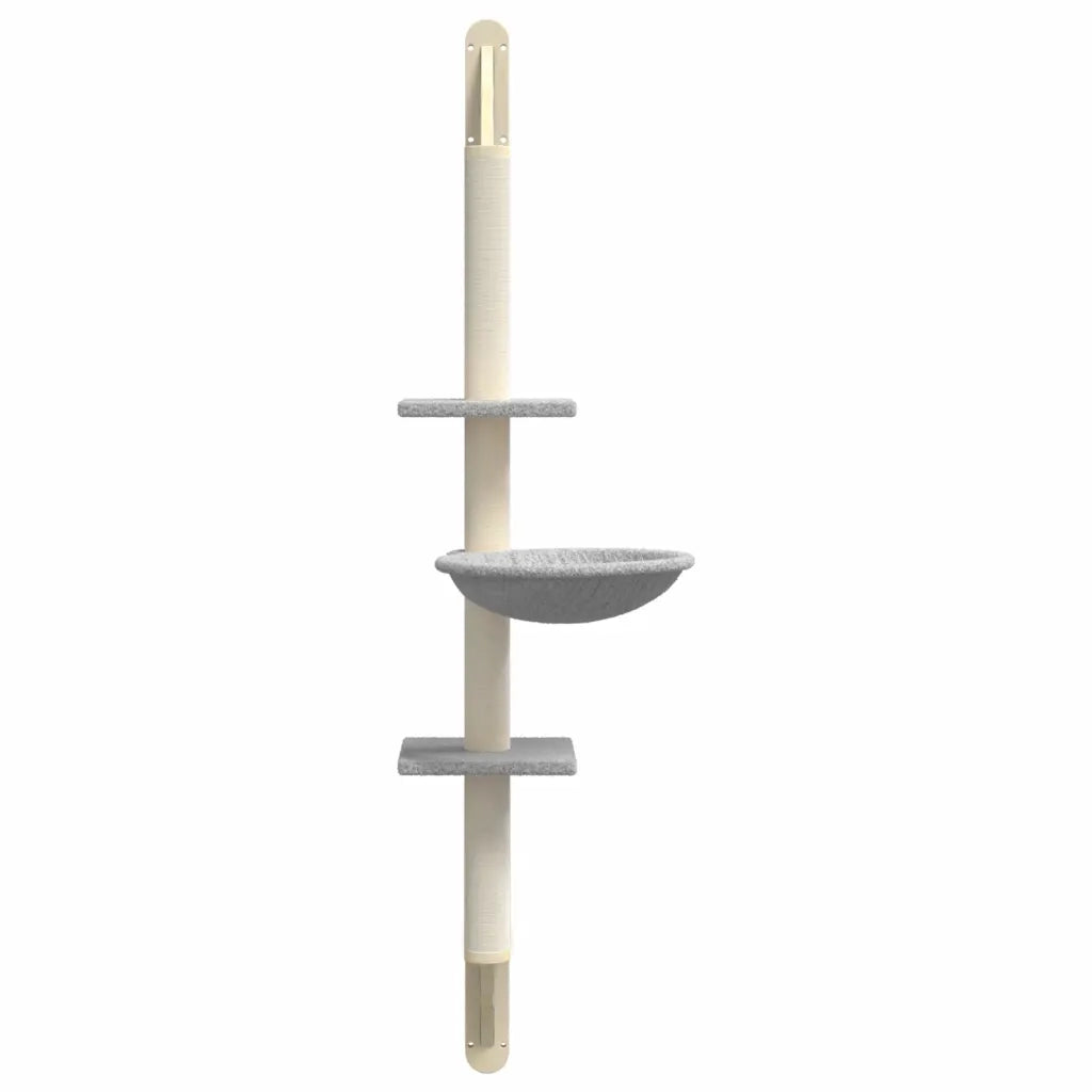 Albero per Gatti con Tiragraffi a Parete Grigio Chiaro 142,5 cm 172396