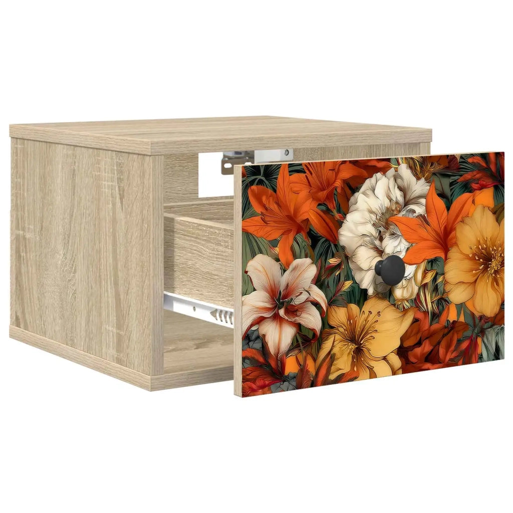 Mobiletto da comodino a parete GENNEP 2 pz Rovere Sonoma 8007454