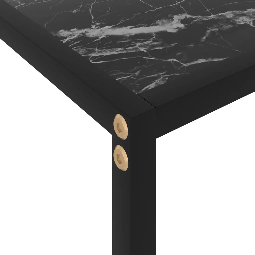 Tavolo Consolle | Tavolo d'Ingresso Nero 80x35x75 cm in Vetro Temperato
