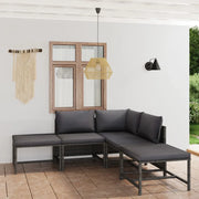 Set Divani da Giardino 6 pz con Cuscini in Polyrattan Grigio cod mxl 36277