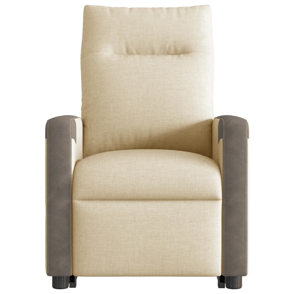 Poltrona Alzapersona Reclinabile Crema in Tessuto 3324093