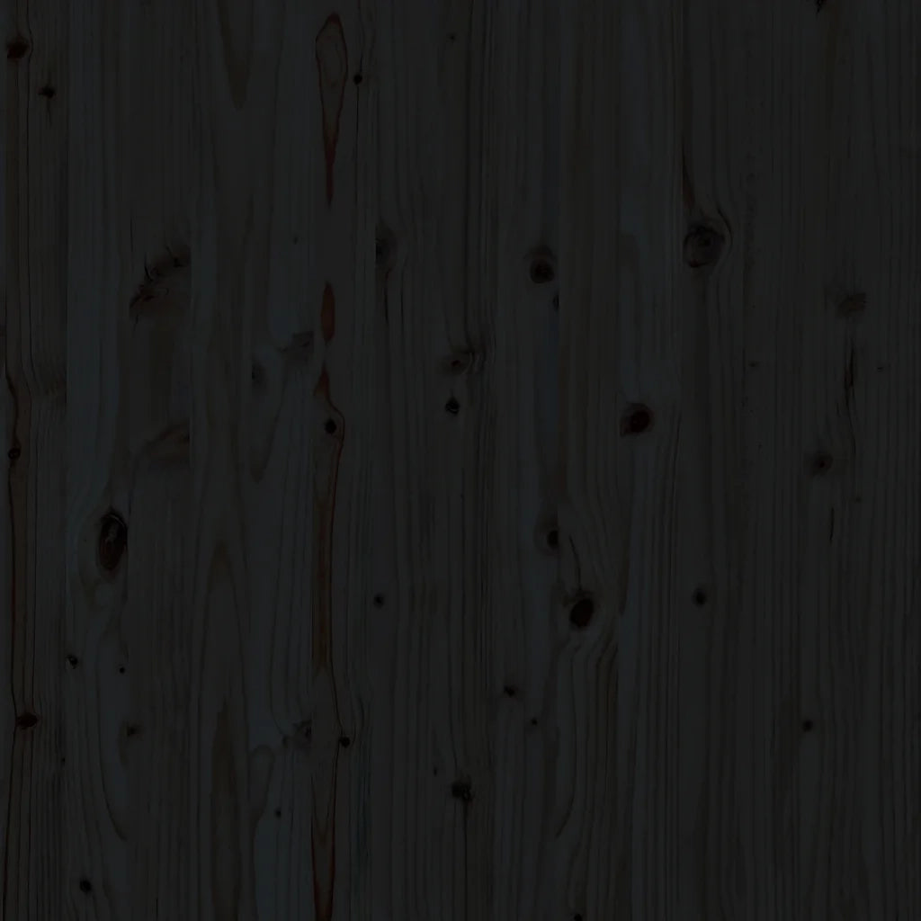 Testiera | Testata da Parete Nera 96x3x91,5cm in Legno Massello di Pino
