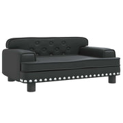 Cuccia per cani comoda cesta da divano 70 x 45 x 30 cm similpelle nera 02_0042832