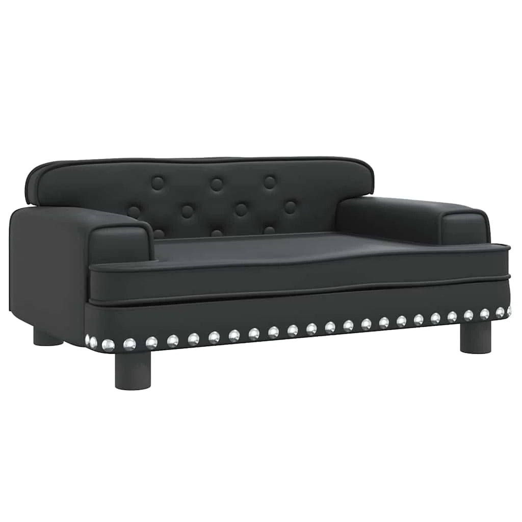 Cuccia per cani comoda cesta da divano 70 x 45 x 30 cm similpelle nera 02_0042832