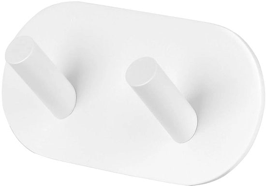 Maniglie per asciugamani autoadesivi - Acciaio inox sbollentato - 2 pezzi - Bianco