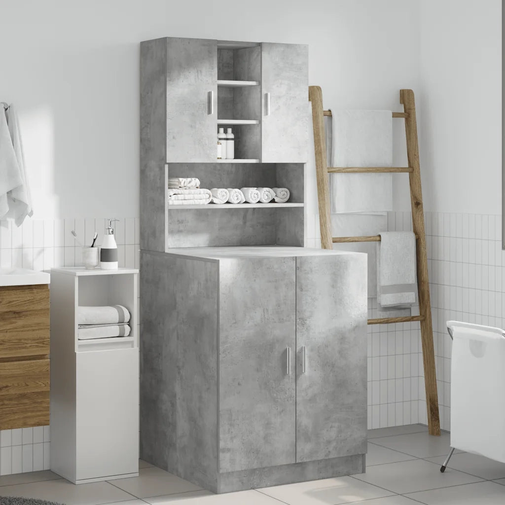 Mobili Lavatrice 2pz Grigio Cemento in Truciolato 3324919