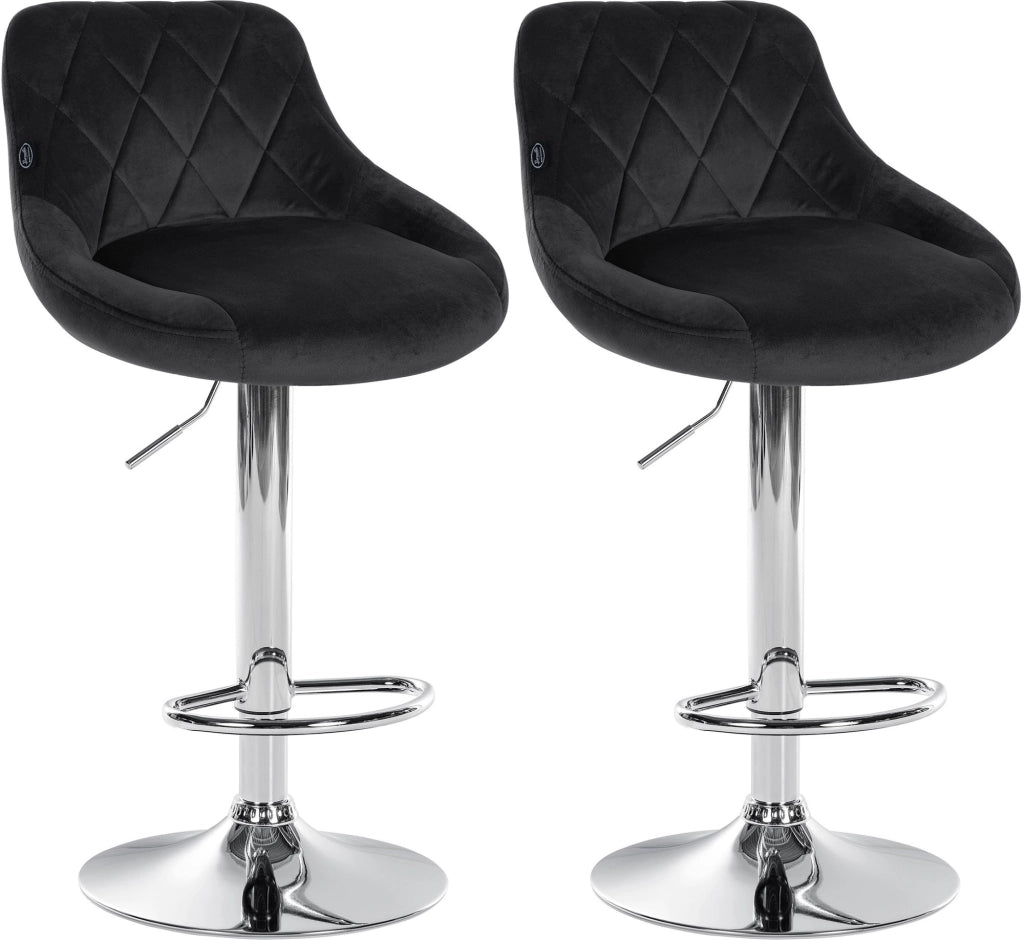 2er Set Barhocker Lazio Samt chrom
