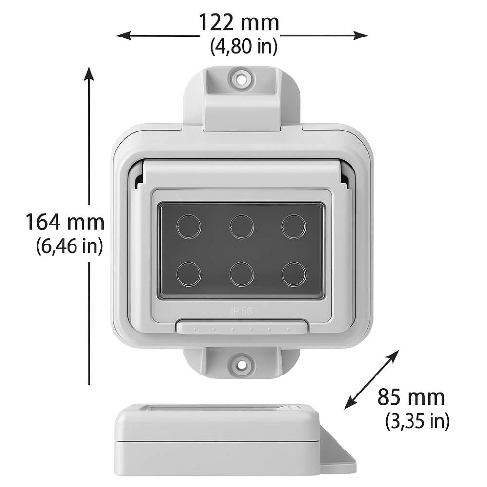 Gewiss 27057 contenitore stagno da palo 3 moduli ip55 grigio chiaro
