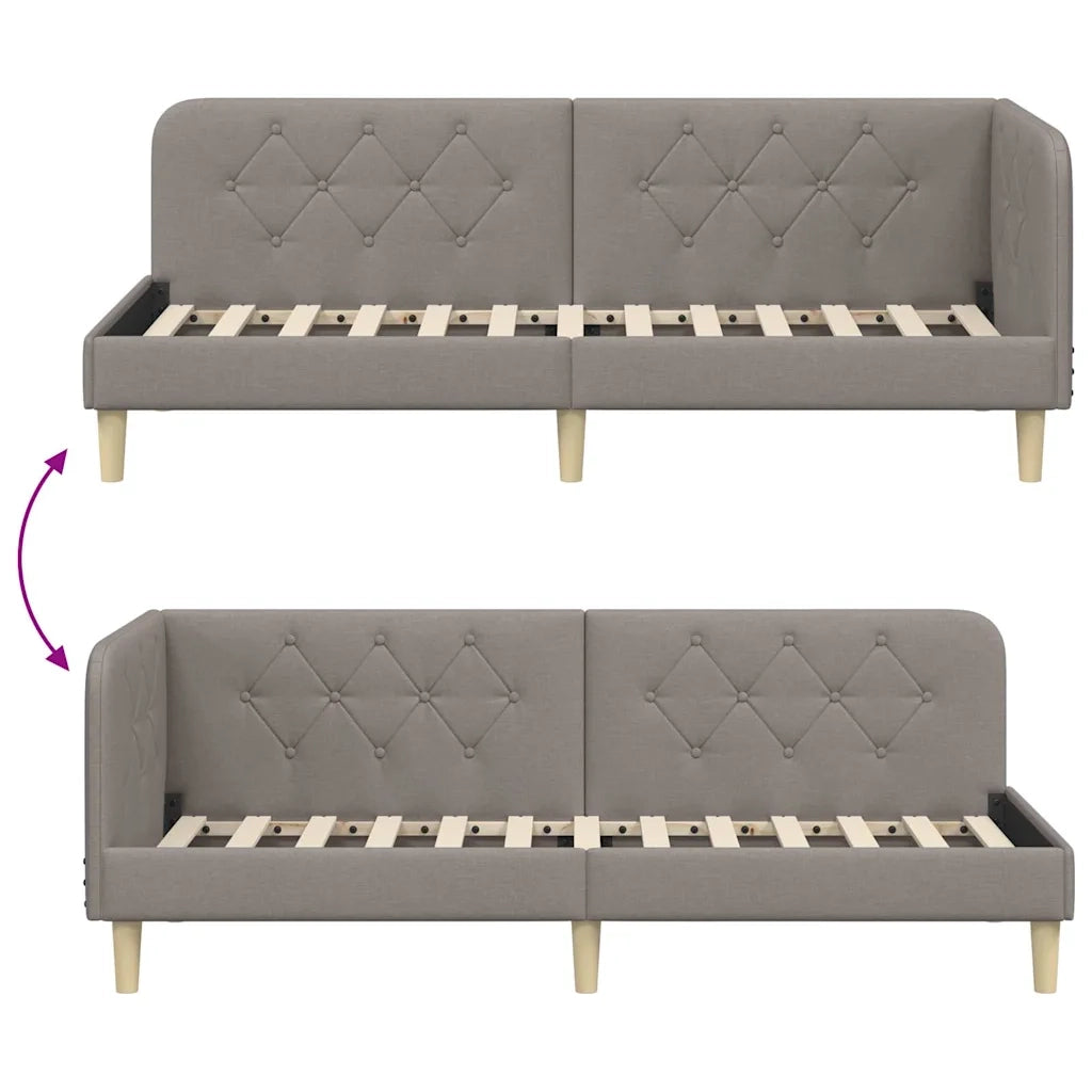 Cornice del letto ad angolo Talpa 80 x 200 cm Tessuto