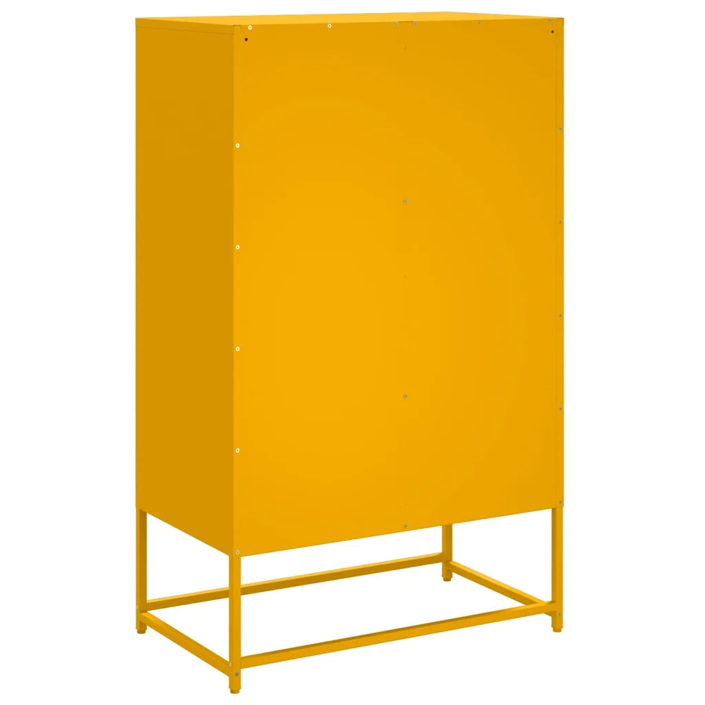 Credenza | Madia | Buffet da pranzo | Armadio da pranzo Giallo Senape 68x39x111,5 cm in Acciaio