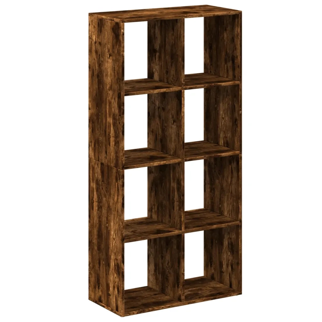 Libreria Divisorio-Scaffale per Libri-Mobile di Stoccaggio Rovere Fumo 69,5x29x137,5cm in Truciolato