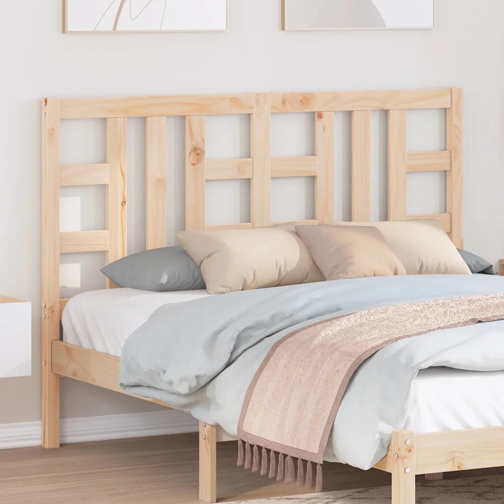 Testiera per Letto-Testata-Testiera Decorativa 141x4x100 cm in Legno Massello di Pino 177219
