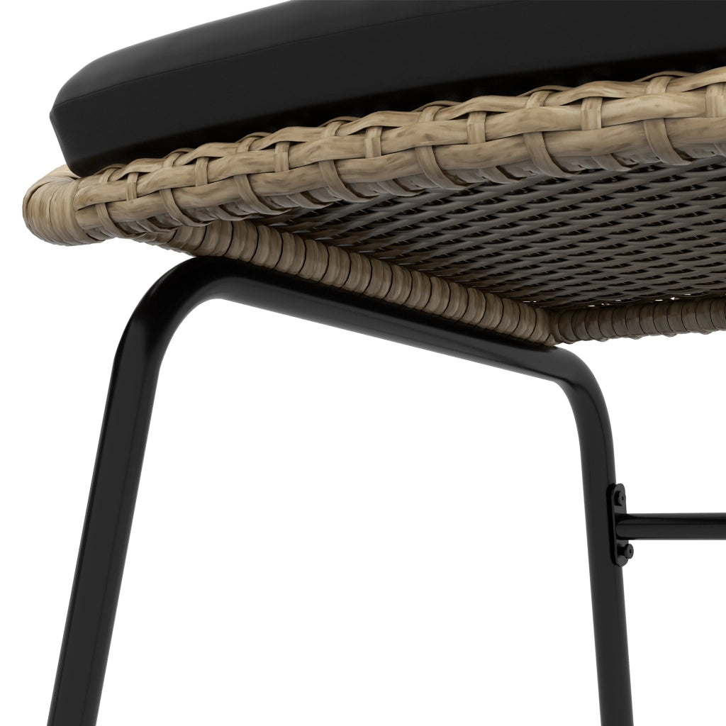 SET DA GIARDINO in rattan 3 pezzi con 2 sedie, tavolo Ø40 cm, giallo