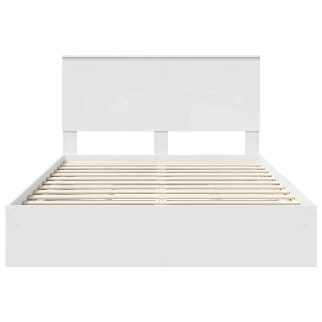 Letto con Contenitore Bianco 140 x 190 cm Legno multistrato 3411208