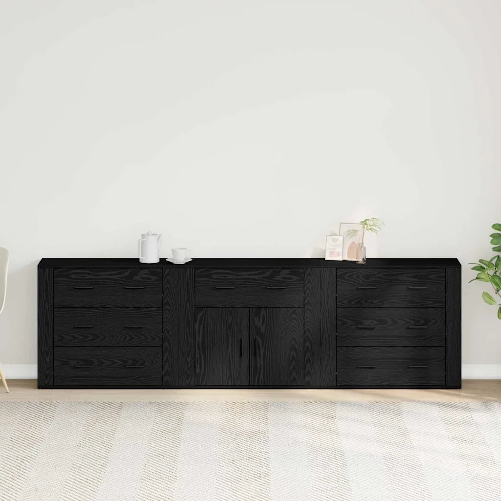 Credenza Rovere Nero 240 x 33 x 70 cm Legno multistrato 3333085