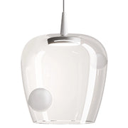 Zafferano Lampada a sospensione Bilia LED 230V, diffusore in vetro borosilicato soffiato bianco sabbiato, diametro 27 cm, design moderno 8W 2700K