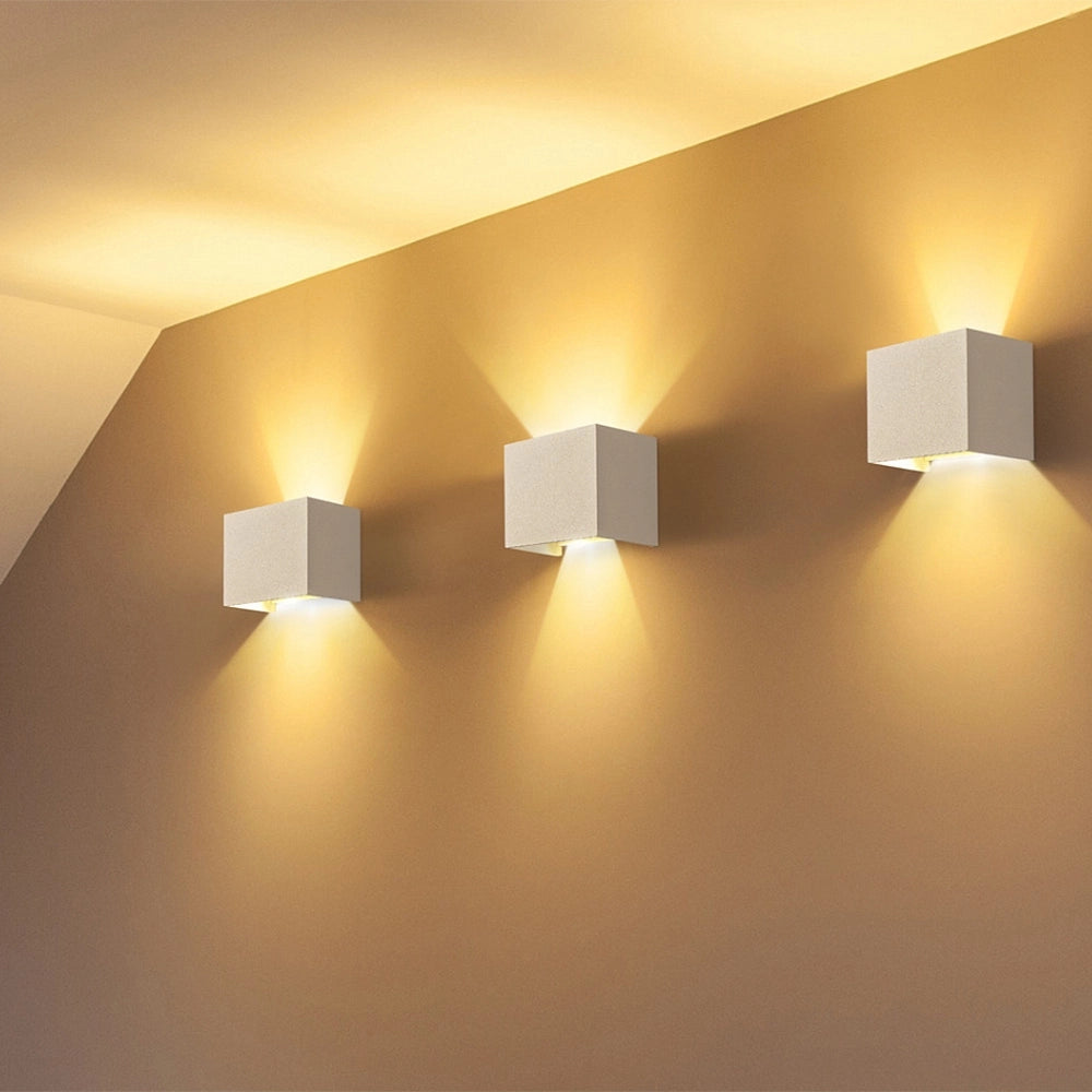 Lampada Da Parete Moderna Da Esterno Metallo Bianco Luce Led 6W Ip54