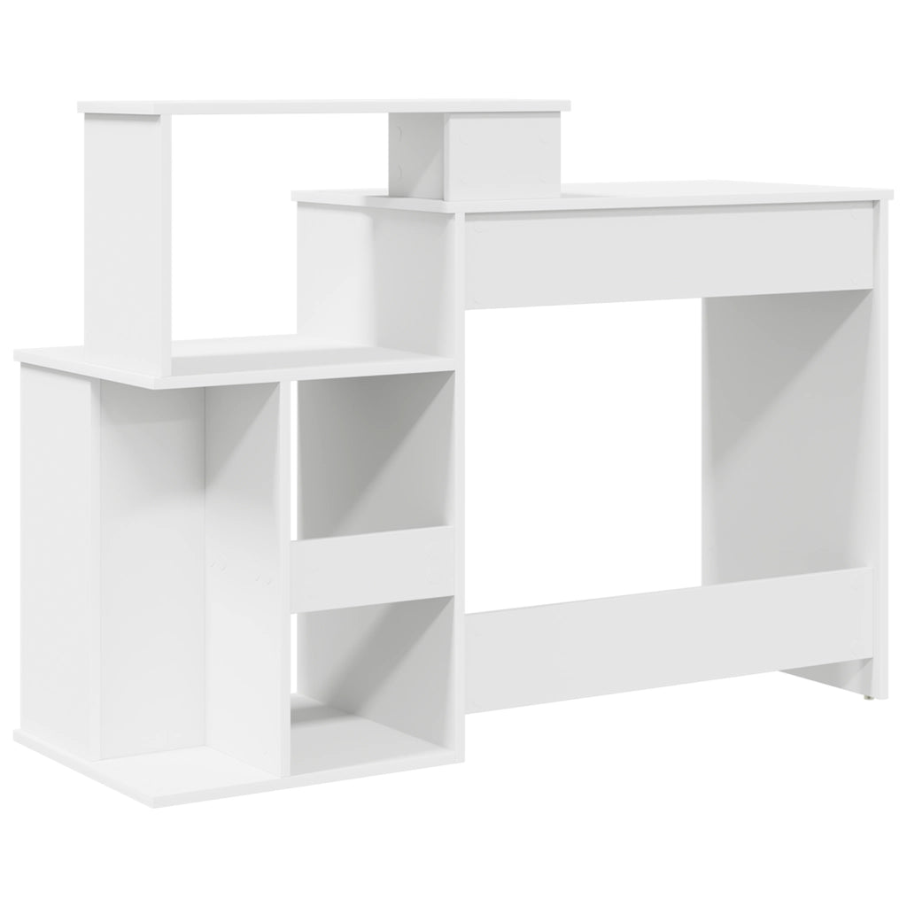 Scrivania con storage Bianca 120,5x44x88,5 cm Legno ingegnerizzato