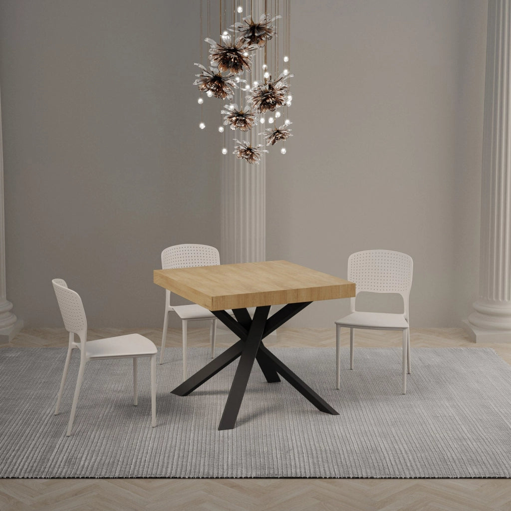 Tavolo Allungabile 90/194x90x77 cm Clerk Premium Quercia Natura