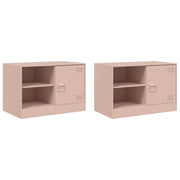 Mobili TV 2 pz | Armadietto TV | Mobile Porta TV Rosso 67x39x44 cm in Acciaio