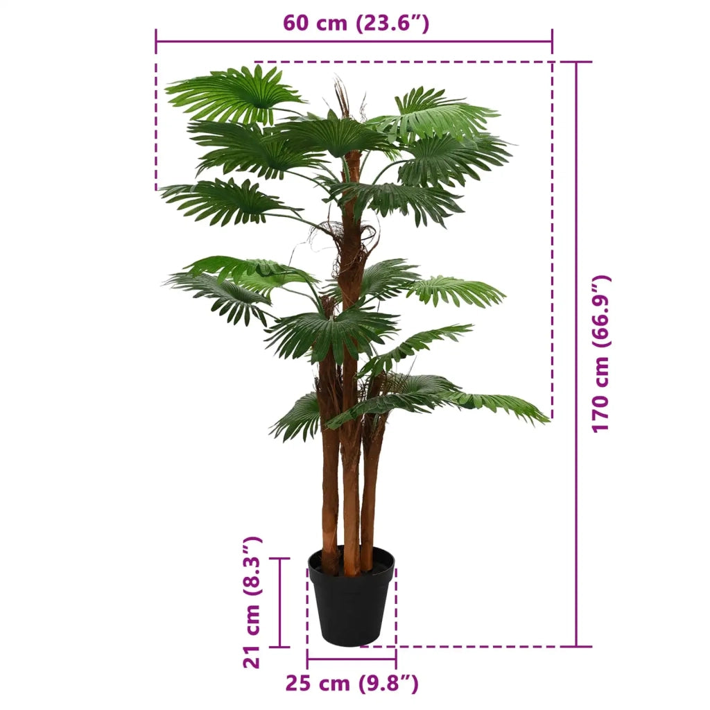 Albero di Palma Fan Artificiale Verde 60 x 25 x 170 cm CFW6407662