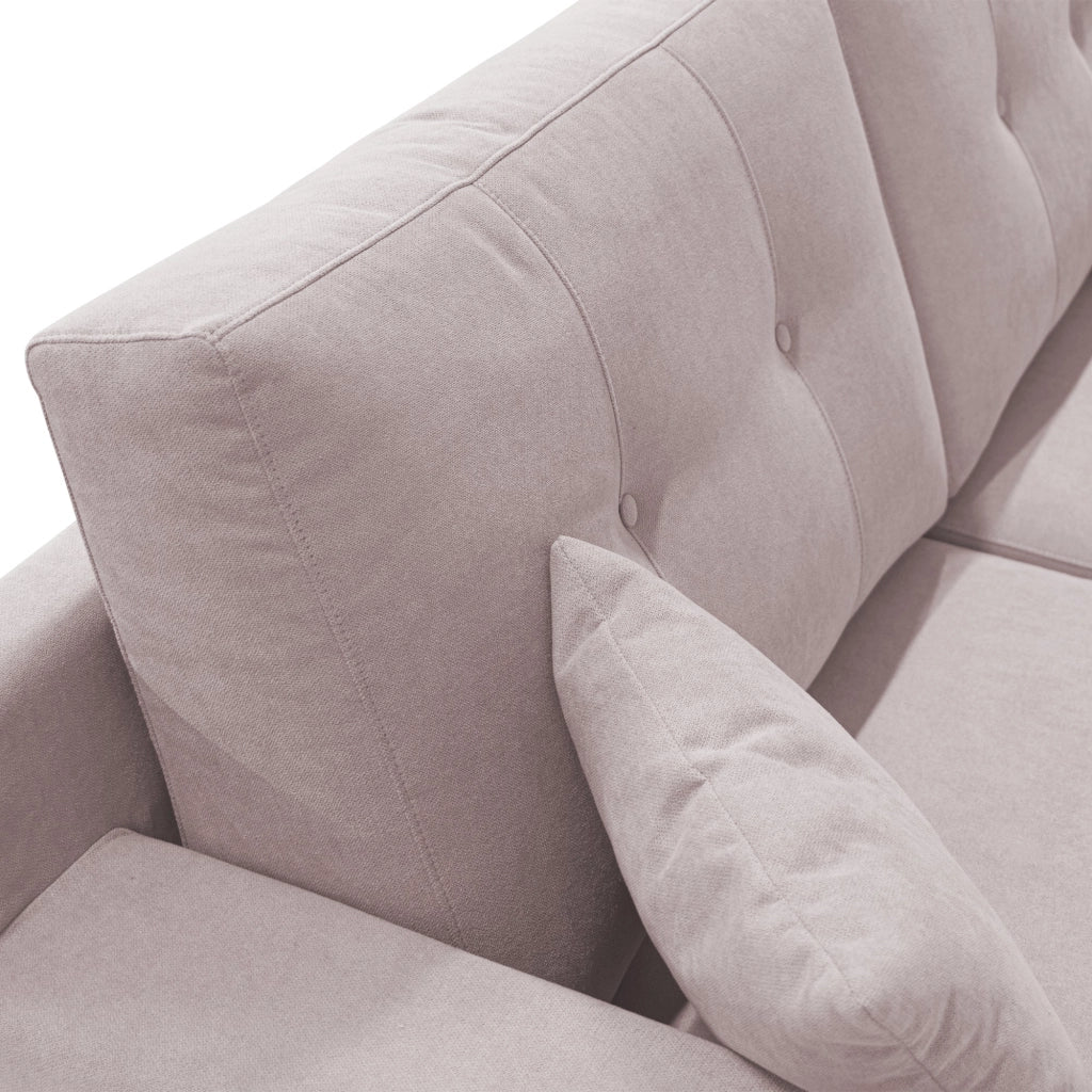 Danish Divano moderno in tessuto morbido impermeabile T02 166 cm rosa