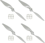 Set di eliche per aeromodelli elettrici, 4 pezzi, 2 lame grigie, 20x15,5 cm e 22,9x15,5 cm con anelli di adattamento.