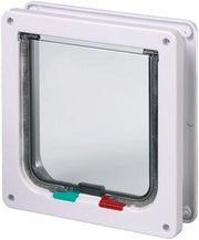 Porta gatto a quattro vie con chiusura per gatti grandi - Dimensioni B: 235 cm x H: 252 cm, colore bianco