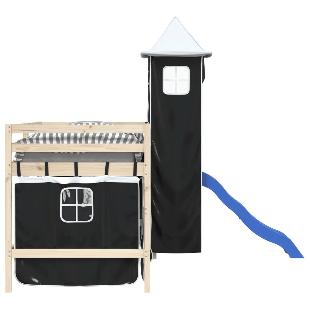 Tende per Letto a Soppalco con Torre Bianco e Nero Poliestere CFW4877818