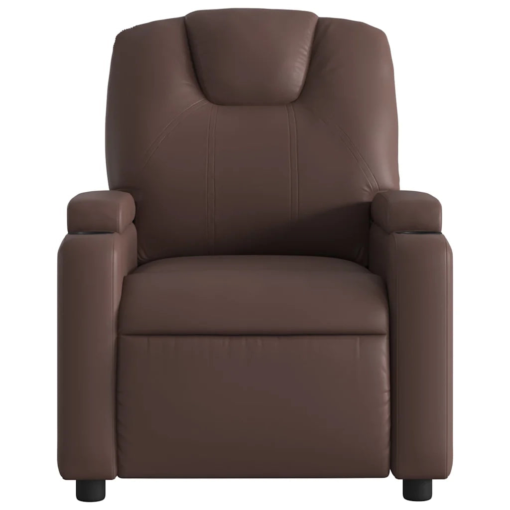 Poltrona Massaggiante | Sedia Relax Elettrica Marrone in Similpelle