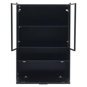 Vetrina con 2 ante in vetro; vano inferiore e LED - nero - 80x35x120 cm