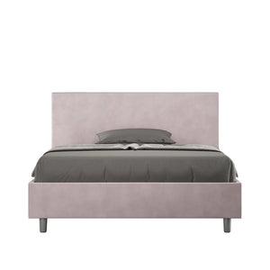 Letto Matrimoniale Extra Large 200x210 cm con Rete e Contenitore Adele Glicine