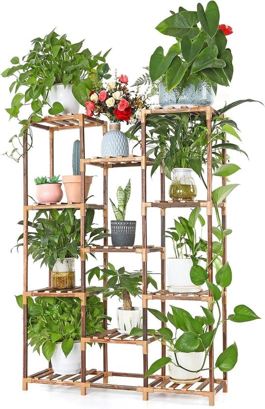 Standarizzazione per Fiori in Legno - Trappola per Fiori Multifunzionale per Interno e Esterno - Supporto per Piante per Balcone, Salotto, Ufficio e Giardino con 11 Livelli