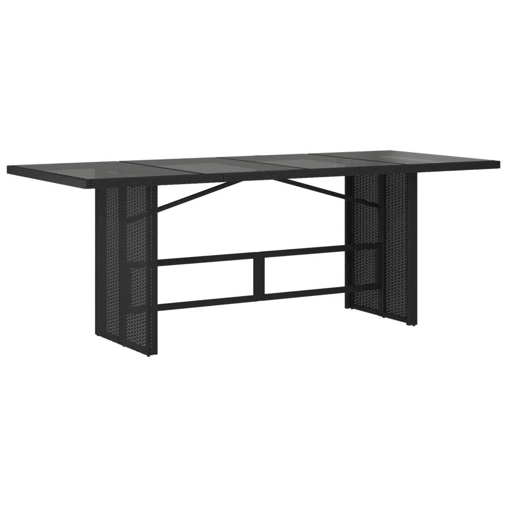 Set da Pranzo da Giardino 7 pz Nero con Cuscini in Polyrattan 3213530