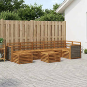 Set di divani da esterno 7 pz Naturale Legno di Acacia Massello 3384645