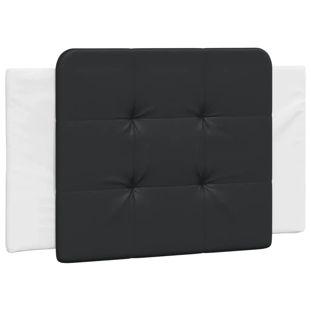 Letto con Materasso Bianco e Nero 90x190 cm in Similpelle