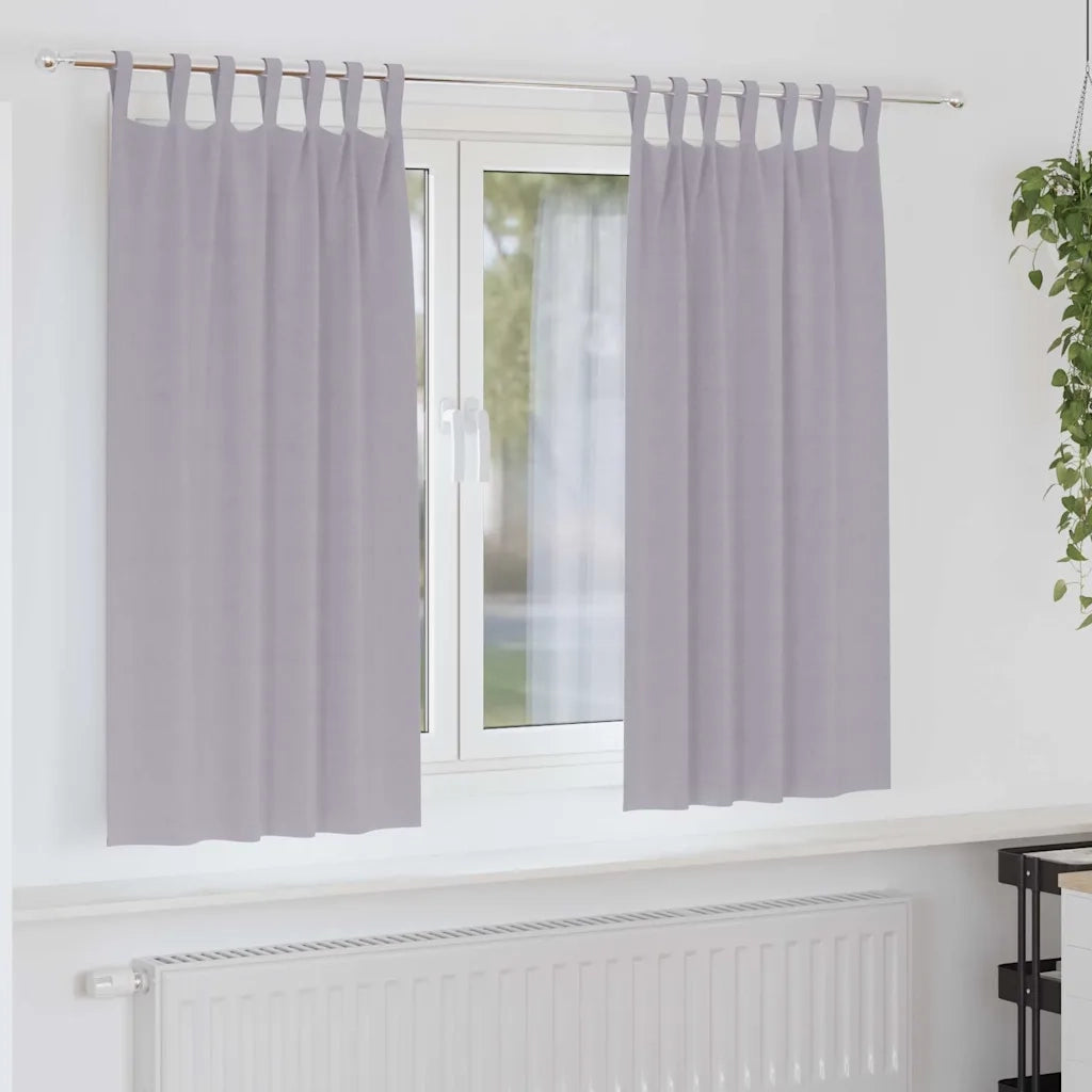 vidaXL Tende con tende 2 pcs Grigio Metallico Poliestere