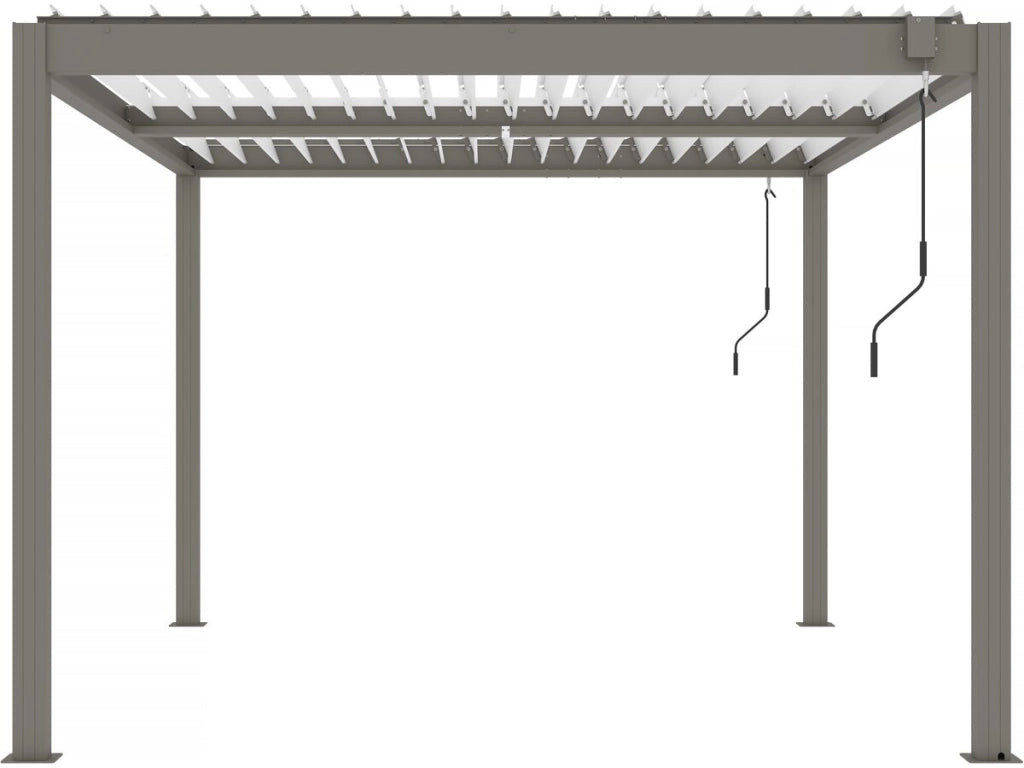 Pergola bioclimatica in alluminio "Windsor" con led 3 x 4 - Taupe
