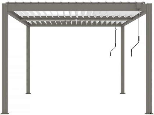 Pergola bioclimatica in alluminio "Windsor" con led 3 x 4 - Taupe