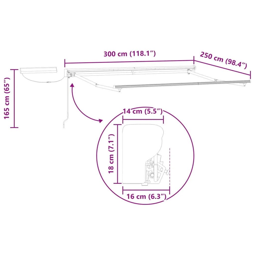 Struttura della tenda elettrica retrattile Bianco 3 x 2,5 m 42024861