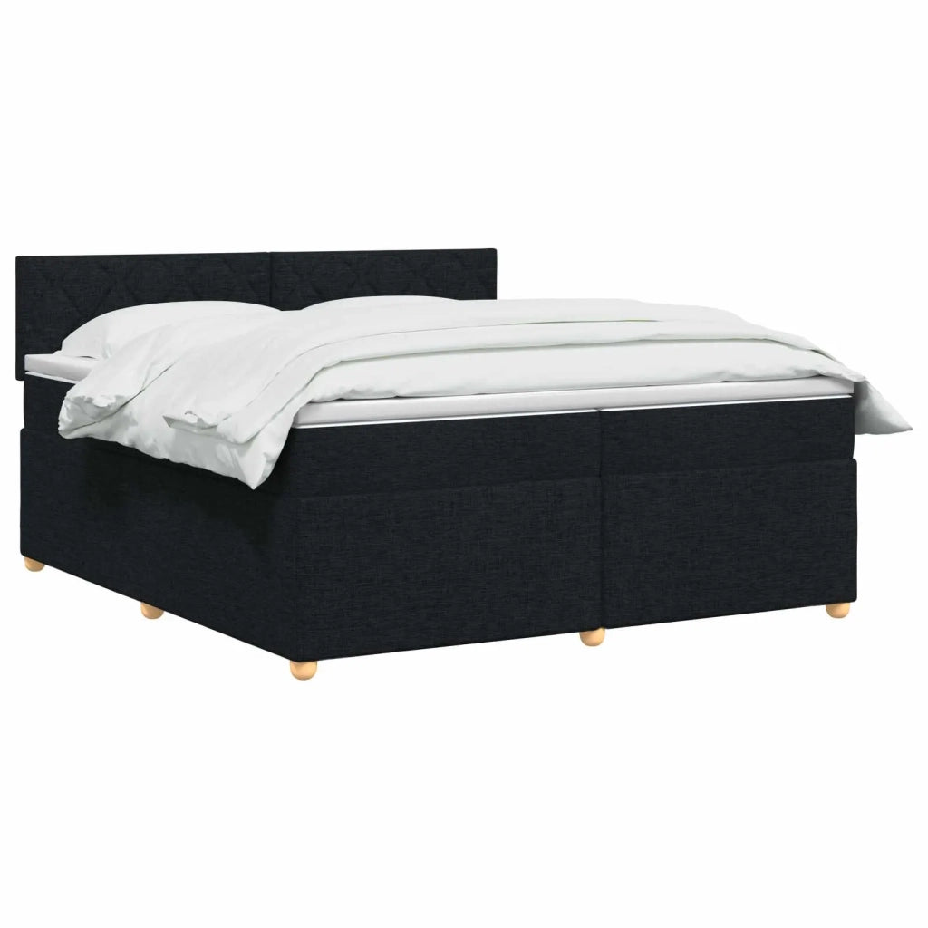 Letto box spring con materasso Nero 200 x 200 cm Tessuto 3452508