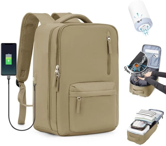 Borsa a vuoto per viaggio, zaino a vuoto con sistema di compressione per viaggi, valigetta a vuoto per viaggi aerei con pompa impermeabile