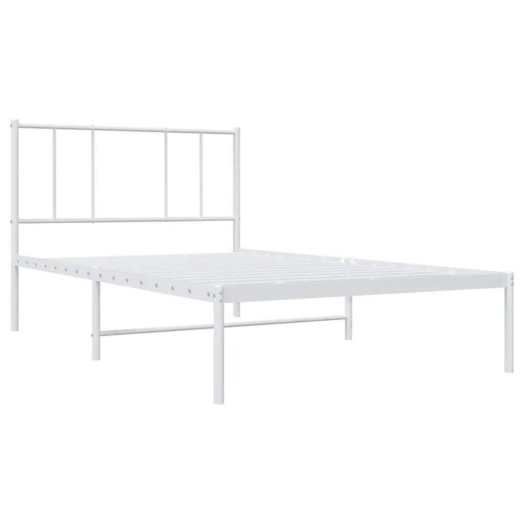Giroletto senza Materasso con Testiera-Struttura Letto Metallo Bianco 75x190 cm 724642