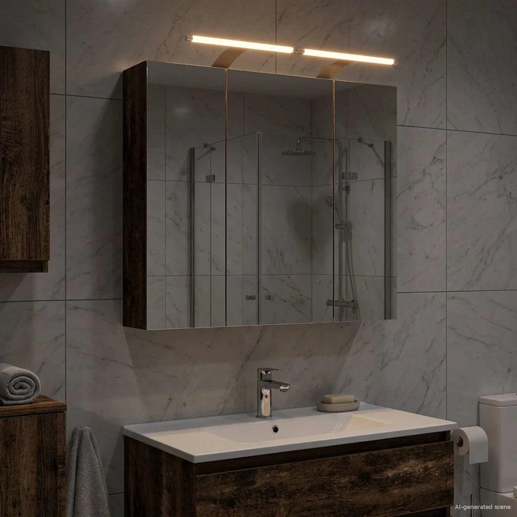 Mobiletto per specchio da bagno Legno vecchio 70 x 14,5 x 70 cm 889101