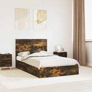 Letto con Contenitore con testiera Rovere fumé 135 x 190 cm