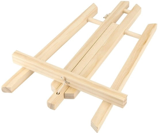 Eseguibile in legno 30 cm - Manubrio regolabile - Ripiegabile - Display in plastica - Base da tavolo - Adatto per quadri/Pitture