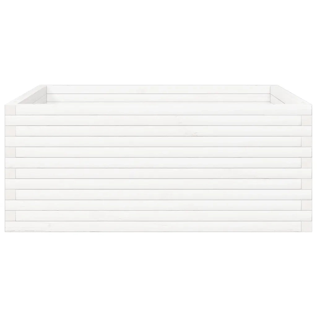 Fioriera da Giardino Bianca 110x110x46cm Legno Massello di Pino 3282435
