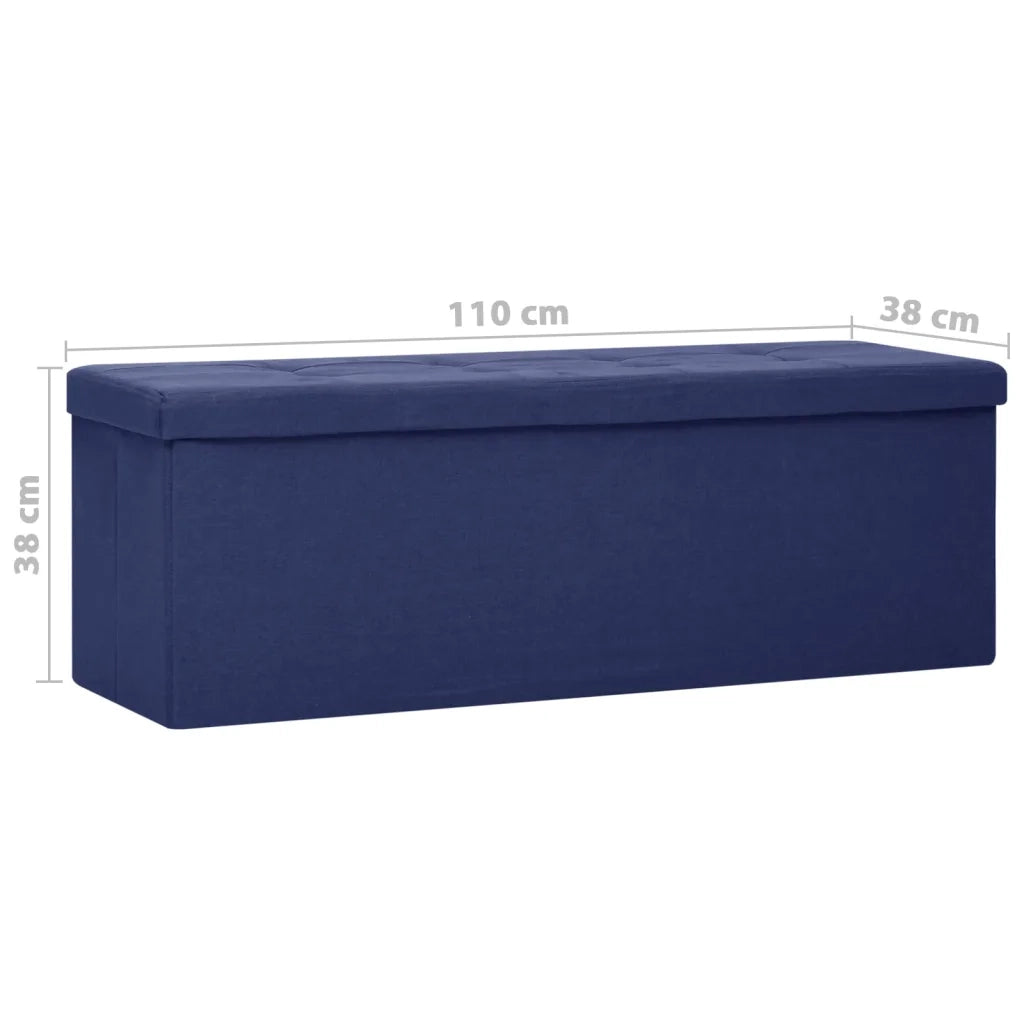 Cassapanca Pieghevole Blu in Simil Lino 338795